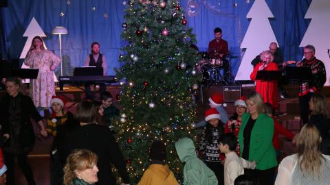 Students at the Christmas party